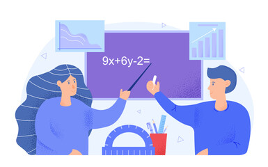 Teacher conduct lessons online for school pupils or university students.