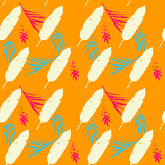 Hipster Tropical Vector Seamless Pattern. Beautiful Male Shirt Female Dress Texture. Cool Summer Fashion.