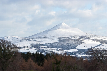 Fototapeta premium Great Sugar Loaf in winter, Wicklow Ireland