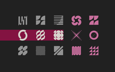 Set of modern abstract geometric shapes. Trendy minimal graphic elements for your unique design. © Oleksandra