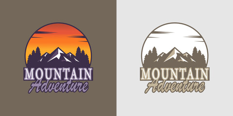 Adventure with mountain logo illustration Premium Vector. part 1