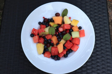 Fresh juicy fruit salad