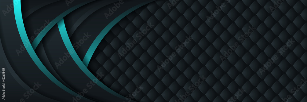 Poster dark blue abstract dynamic background with overlap layers. 3d cover science, futuristic, energy tech
