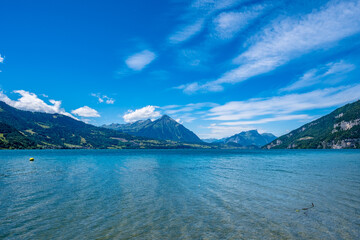 View of the lake and mountains 