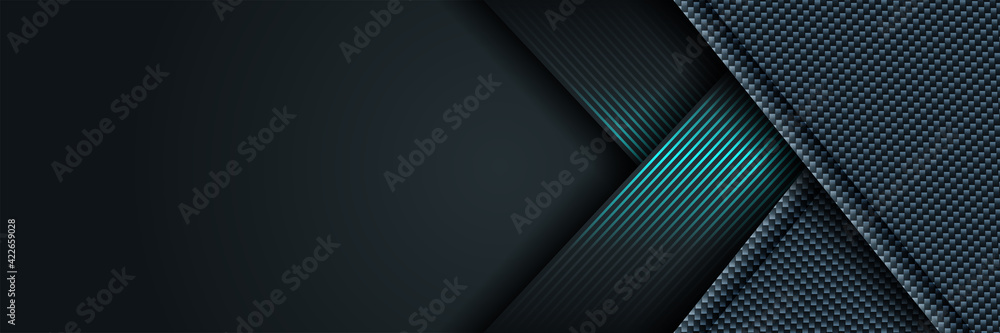 Poster dark blue abstract dynamic background with overlap layers. 3d cover science, futuristic, energy tech