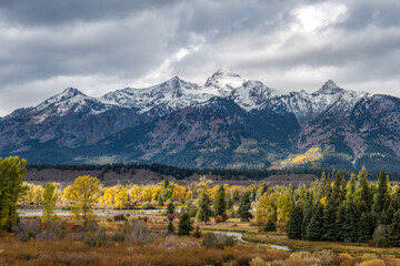 Scenic view of the Grand Teton National Park