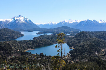 Lago , cristalino , verde , azul , arboles , mirador , paisaje , argentina , cerro , sur , nieve 