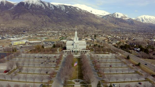 Aerial of LDS Mount Timpanogos Temple