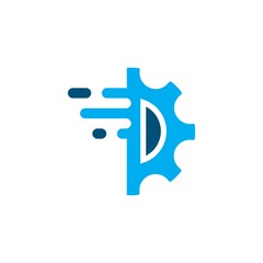 Gear  d letter concept vector icon illustration design