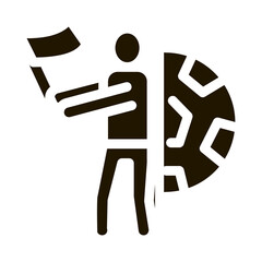 Football Fan Icon Vector Glyph Illustration