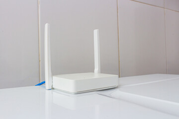 Wi-Fi router on white background