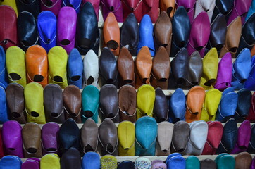 Colorful slippers , Morocco, Marrakesh , Africa