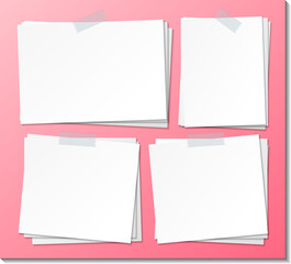 Set of empty sticky note paper template