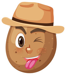 Potato cartoon character with facial expression