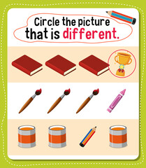 Circle the picture that is different activity for kids