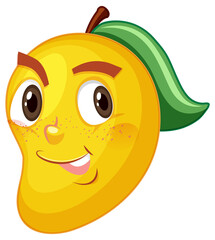 Mango cartoon character with facial expression