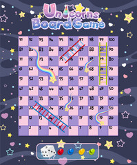 Snake Ladder game in unicorn pastel theme