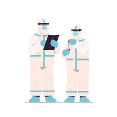 scientists developing vaccine to fight against coronavirus researchers in protective suits vaccine development