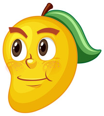 Mango cartoon character with facial expression