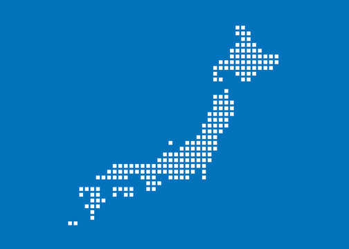 日本地図 簡略ドットイラスト IT、デジタルイメージ