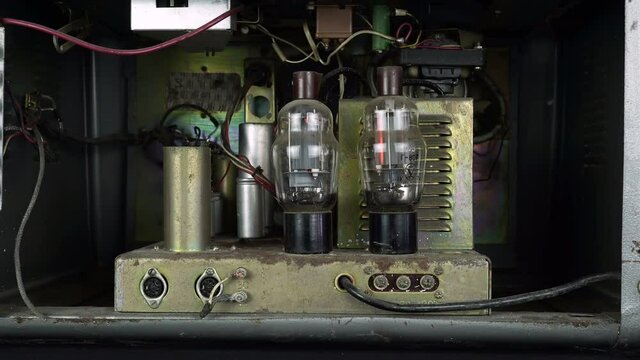 Device Radio Components Lamps In The Broadcast Amplifier.