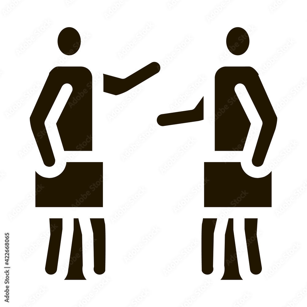 Canvas Prints meeting of two working people icon Vector Glyph Illustration