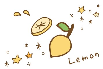 かわいい手描きのレモン