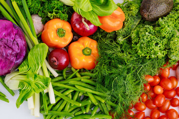 Assortment of fresh healthy vegetables. Diet concept.