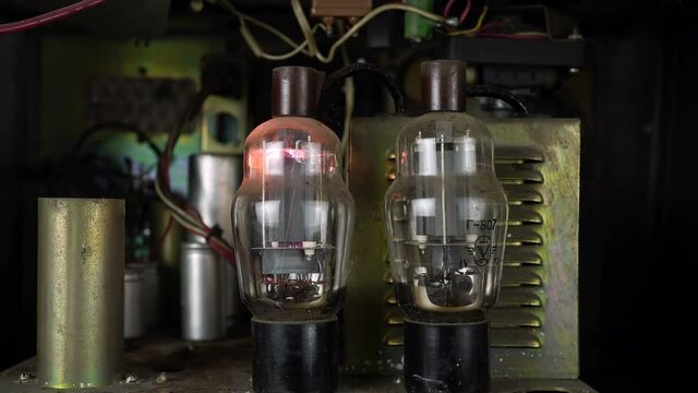 Device Radio Components Lamps In The Broadcast Amplifier.