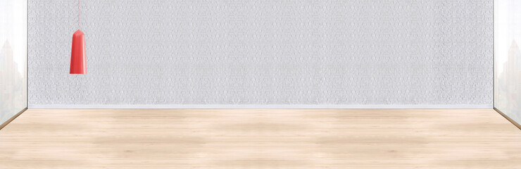 modern bright interior and lamp. 3D illustration