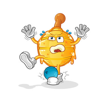 recommend clip art: honey spoon hiten by bowling cartoon. cartoon mascot vector