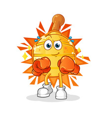 honey spoon boxer character. cartoon mascot vector