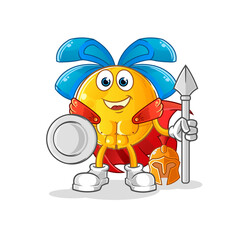 Obraz na płótnie Canvas jingle bell spartan character. cartoon mascot vector