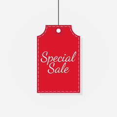 Desain tag special sale red discount label vector