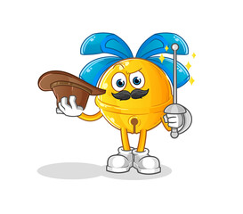 jingle bell fencer character. cartoon mascot vector