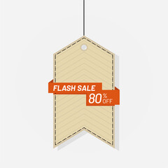 Tag flash sale discount label 80 off Vector