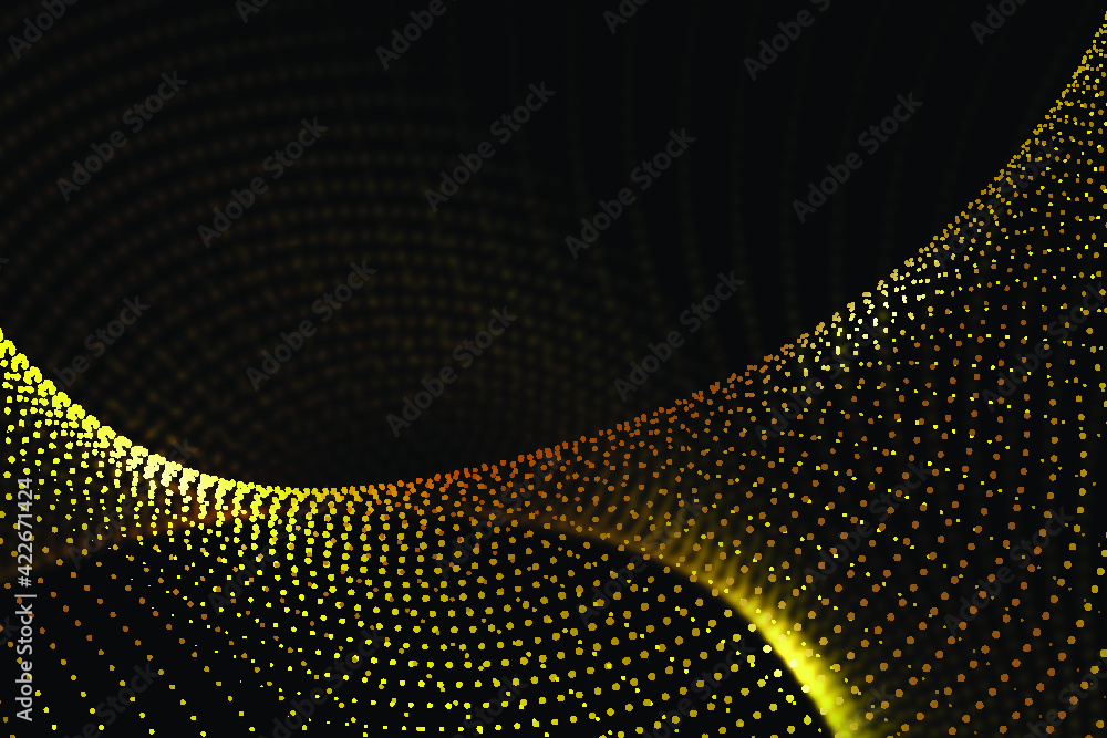 Poster gold 3d particle technology sense abstract background