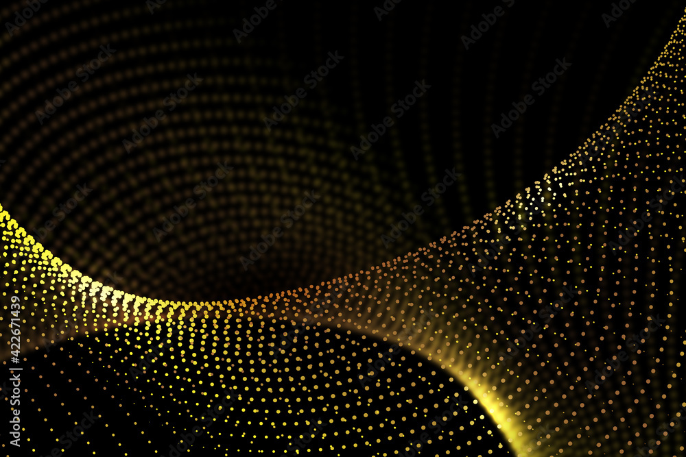 Poster gold 3d particle technology sense abstract background