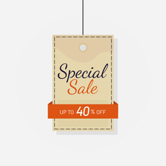 Tag discount sale label 40 off Vector