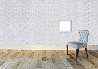 empty house interior design and lamp. 3D illustration