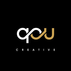 QOU Letter Initial Logo Design Template Vector Illustration