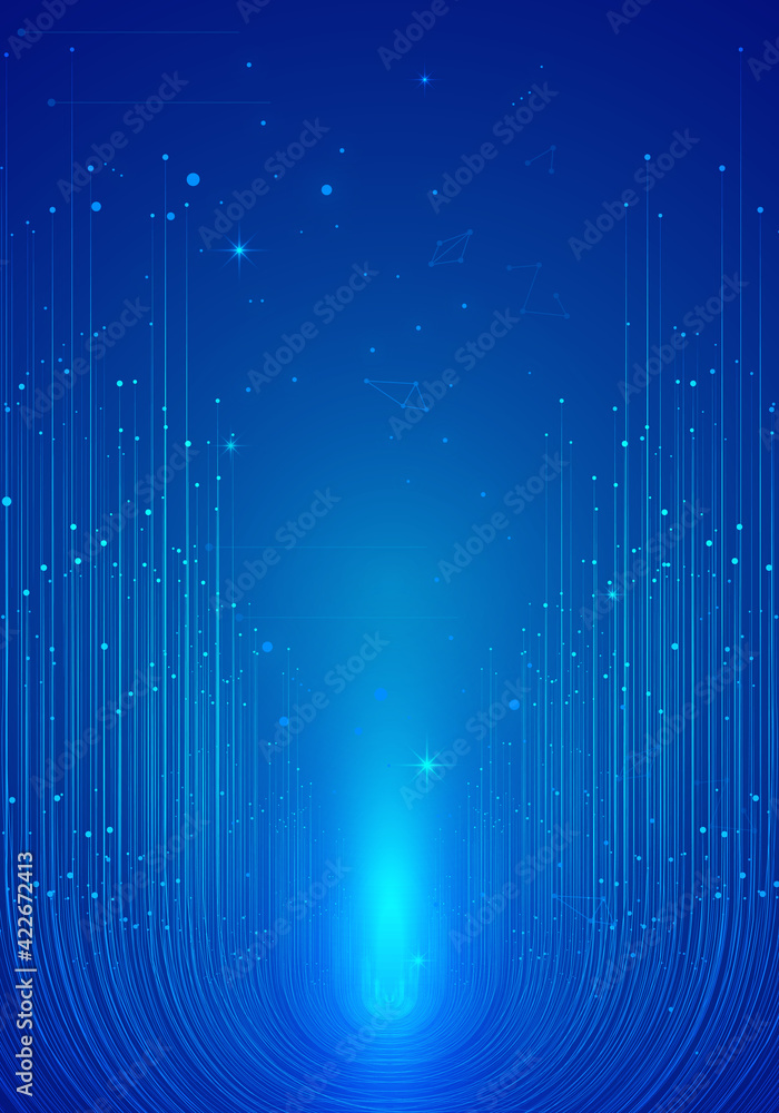 Poster the blue dot line has a spatial sense of internet technology and big data background