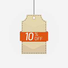 Price tag label sale discount 10 off Vector