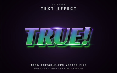 True! text, gradient style text effect