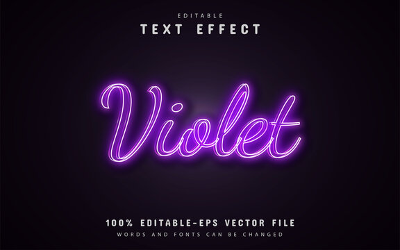 Violet neon text effect