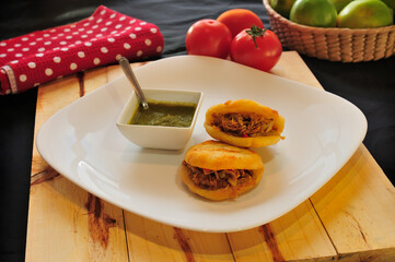 Colombian Arepa, Traditional Latin American food.