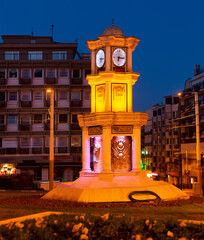 Small clock tower located in street of Bursa. Turkey