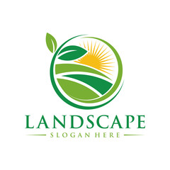 Fototapeta na wymiar Landscape logo design illustration vector template 