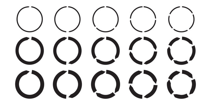 Circles arrow. Arrow icon collection. Round shape. Cursor arrow icon set. Design element. Stock image. EPS 10.