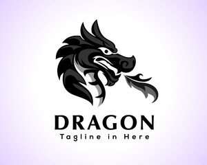 dragon head legend china logo symbol illustration